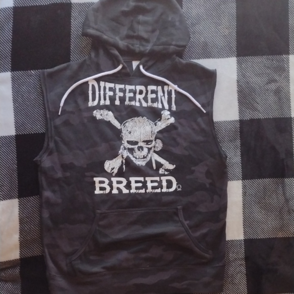 The Drive Black Sleeveless Hoodie with Skull Design